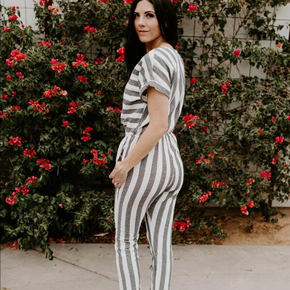 The Taylee Vertical Stipe Jumpsuit - Picture 6 of 8